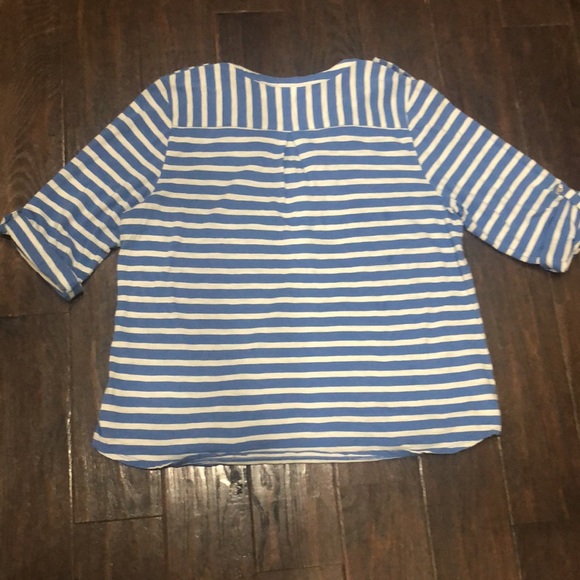 Chico’s Size 3/Extra Large Striped Button V Neck Blouse - Picture 5 of 12
